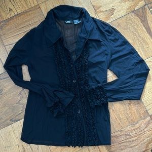 Semi sheer black blouse